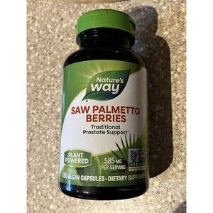 Nature's Way Saw Palmetto Berries (585mg)  180 vcaps 08/2029 SEALED NEW